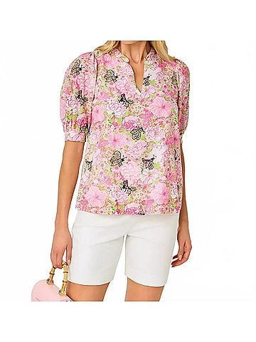 Lilly Pulitzer Brinelle Top in Pistachio Macaron Bees Knees (view 2)