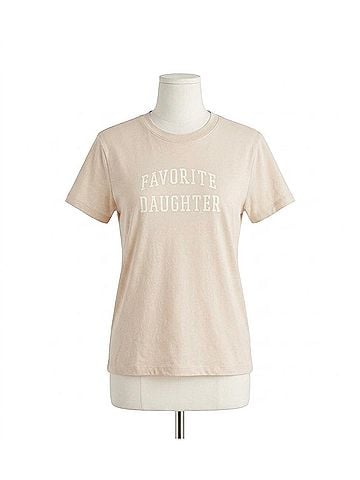 Favorite Daughter Cropped Collegiate Tee in Rosewater (view 1)