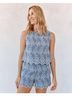 Bella Dahl Gray Split Back Tank in Floral Gingham Size S - photo 2
