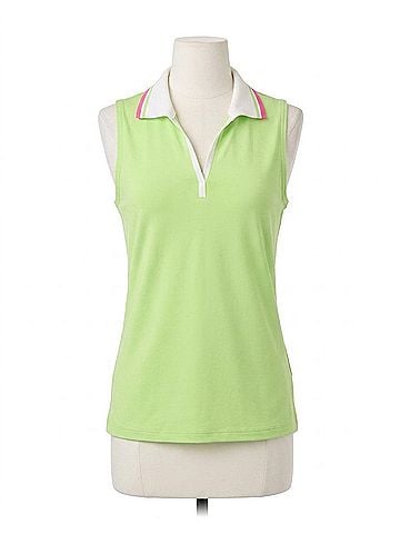 Lilly Pulitzer Luxletic Frida Sleeveless Polo Top in Pistachio Macaron (view 1)