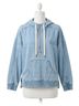 Fate Blue Half Zip Hooded Pullover Top in Light Denim Size S - photo 1