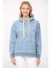Fate Blue Half Zip Hooded Pullover Top in Light Denim Size S - photo 3
