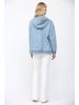 Fate Blue Half Zip Hooded Pullover Top in Light Denim Size S - photo 4