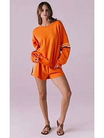 Chaser Neon Strappings Pullover in Coral Orange (view 2)