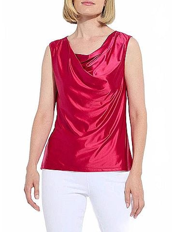 Lyssé Freida Draped Top in Cherry (view 2)