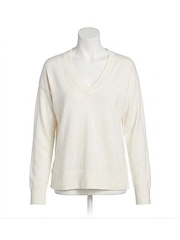 Fifteen Twenty Vivi Contrast V-Neck Top in Cream (view 1)
