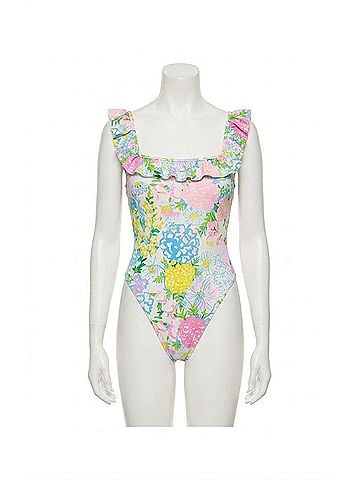 Lilly Pulitzer Aemma Ruffle One Piece Swimsuit in Multi Lilly Garden (view 1)