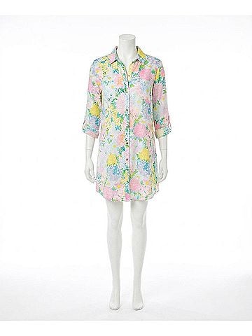 Lilly Pulitzer Natalie Shirt Dress Cover Up in Multi Lilly Garden (view 1)
