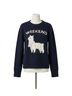 Mystree Graphic Blue Weekend Pullover Sweater in Navy/Alpaca Size S - photo 1
