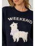 Mystree Graphic Blue Weekend Pullover Sweater in Navy/Alpaca Size S - photo 6