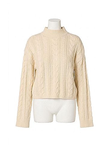 Cleobella Janie Cable Knit Sweater in Cream (view 1)