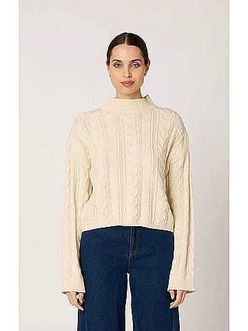 Cleobella Janie Cable Knit Sweater in Cream (view 2)
