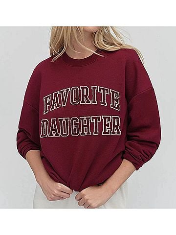 Favorite Daughter Collegiate Embroidery Sweatshirt in Vino/Velvet Stone (view 2)