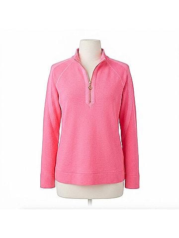 Lilly Pulitzer Ashlee Half-Zip Pullover Sweater in Cherry Blossom Pink (view 1)