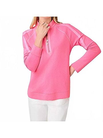 Lilly Pulitzer Ashlee Half-Zip Pullover Sweater in Cherry Blossom Pink (view 2)