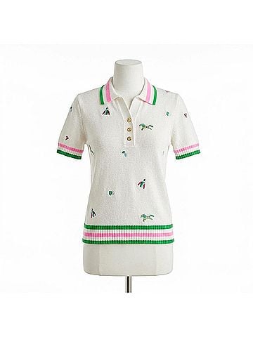 Lilly Pulitzer Suzette Embroidered Sweater in Resort White Derby Ditsy Embroidery (view 1)