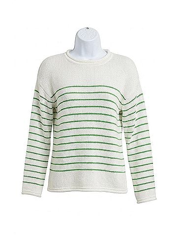 Lilly Pulitzer Lotan Crewneck Sweater in Putting Green Tidepool Stripe (view 1)