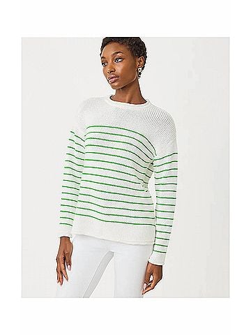 Lilly Pulitzer Lotan Crewneck Sweater in Putting Green Tidepool Stripe (view 2)