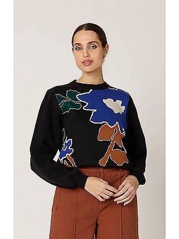 Cleobella Emory Crewneck Sweater in Mariposa Black (view 2)