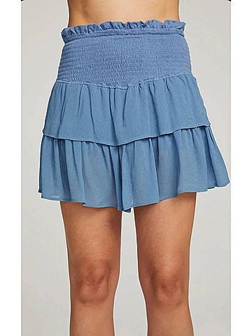 Chaser Cruz Mini Skirt in Vintage Blue (view 2)