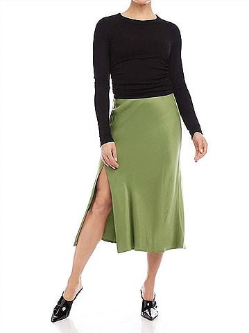 Fifteen Twenty Brielle Midi Skirt in Green (view 2)