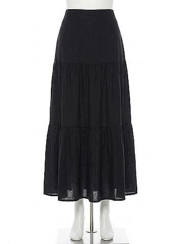 ee:some Tiered Maxi Skirt in Black (view 1)