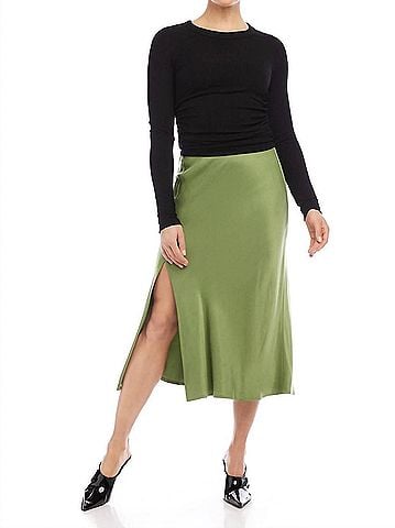 Fifteen Twenty Brielle Midi Skirt in Green (view 2)