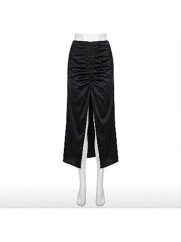 For Love & Lemons Women's Pia Maxi Skirt in Black (view 1)