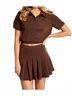 Le Lis Solid Brown Charm Two Piece Set in Chesnut Size M - photo 2