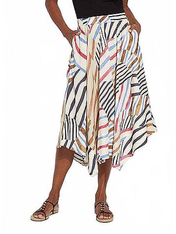 Lyssé Lorenza Midi Handkerchief Skirt in Stripe And Art (view 2)