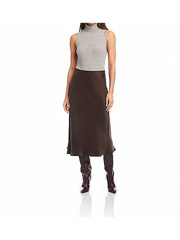 Fifteen Twenty Brielle Midi Skirt in Brown (view 2)