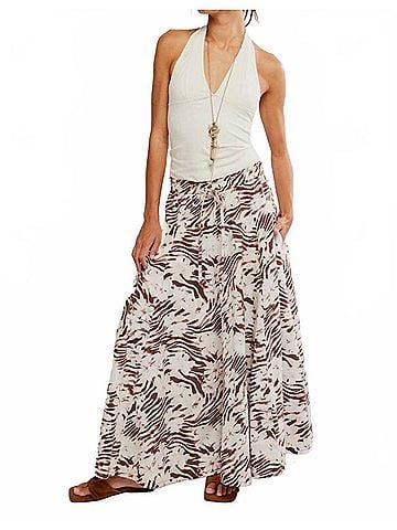 Free People Women's Zephyr Bustle Convertible Skirt in Brown (view 2)