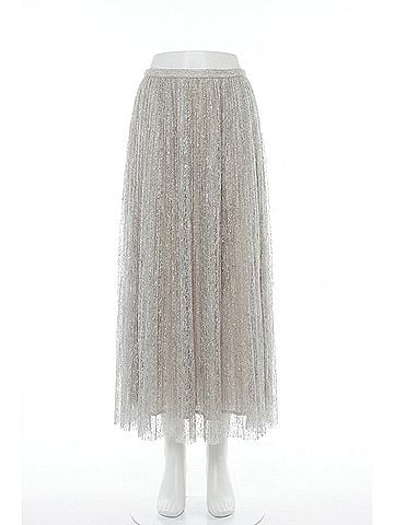 Ulla Johnson Women's Maren Pleated Soft Metallic Skirt in Sterling Silver (view 1)