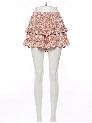 Easel Early Night Floral Printed Short in Coral (view 1)
