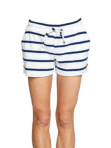 Chaser Terry Cloth Slit Side Shorts in Stripe Navy/White (view 2)