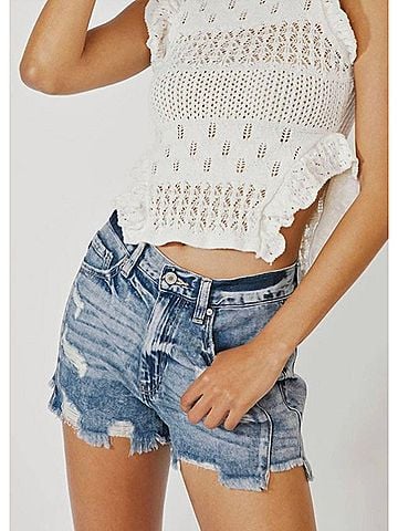 KANCAN JEANS Wrenlee Shorts in Medium Wash (view 2)