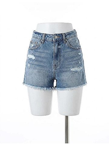 Risen Anna High Rise Shorts in Blue (view 1)