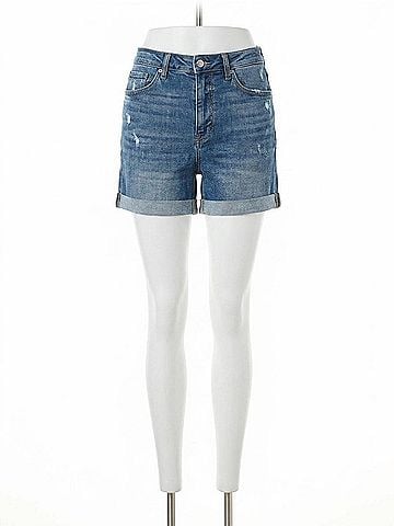 Judy Blue Off The Cuff Tummy Control Shorts in Blue (view 1)