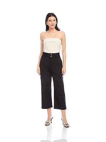 Fifteen Twenty Sadie Cropped Trousers in Black (view 2)