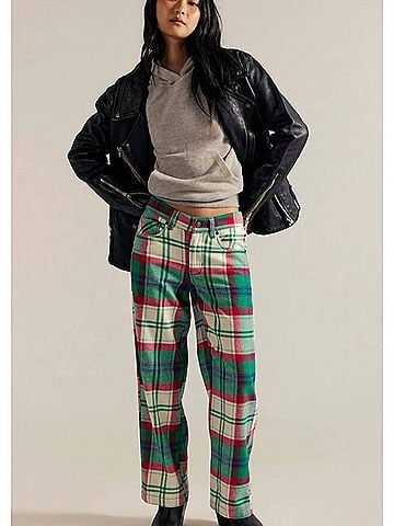 Free People Cheers Pants in Green Combo (view 2)