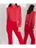 Lyssé Solid Red Elysse Ankle Pants in Deep Red Size L - photo 6