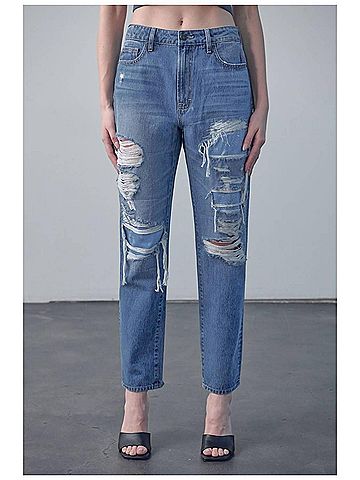 Hidden Jeans Tracey High Rise Straight Leg Jean in Dark Wash (view 2)