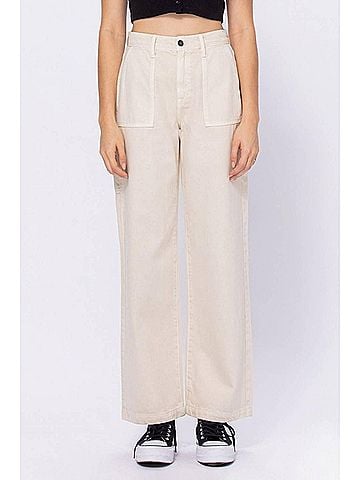 Hidden Jeans Women's Classic Carpenter Dad Jeans in Stone (view 2)