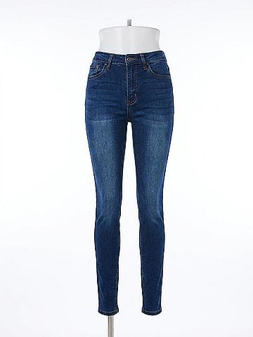 KANCAN JEANS High Rise Super Skinny Jeans in Dark Wash (view 1)