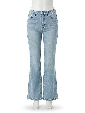 KANCAN JEANS High Waisted Flare Jean in Light Wash (view 1)