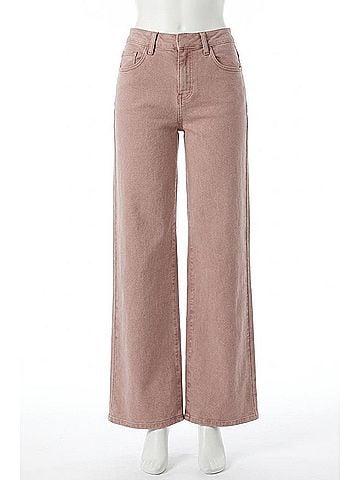 Risen Tummy Control Wide Leg Jean in Mauve (view 1)