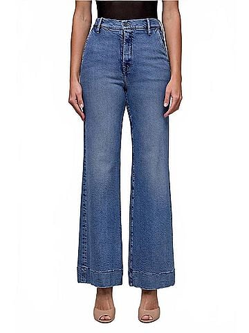 Hidden Jeans High Rise Stretch Comfort Flare Jeans in Medium Dark (view 2)
