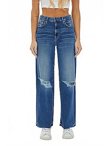 Hidden Jeans Logan High Waist Dad Jeans in Dark Wash (view 2)