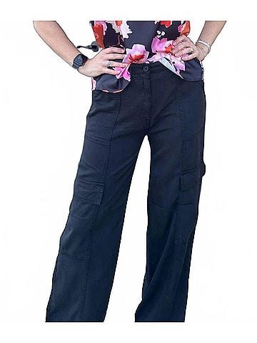 Risen Tencel Cargo Pants in Black (view 2)