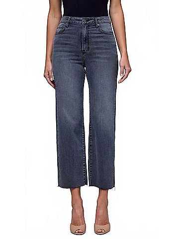 Hidden Jeans High Rise Cropped Classic Straight Jean in Grey Wash (view 2)